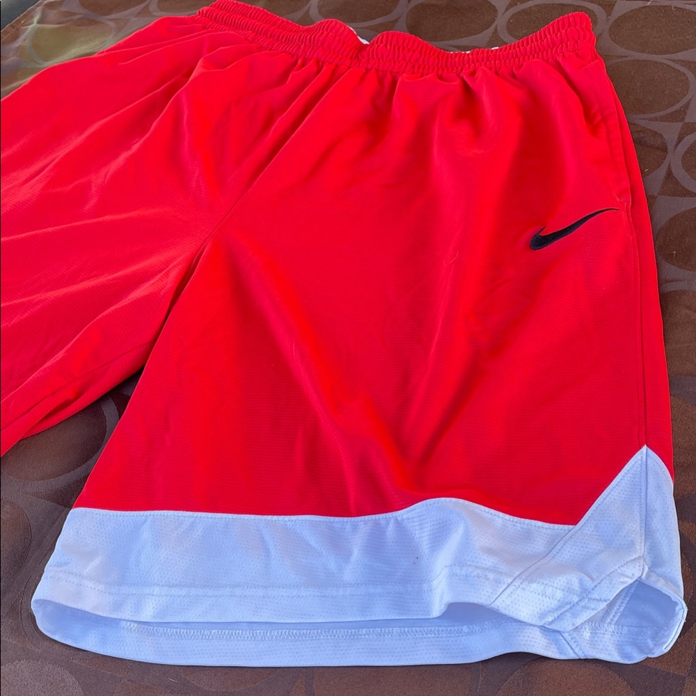 Nike Men's Athletic Shorts in Red and White